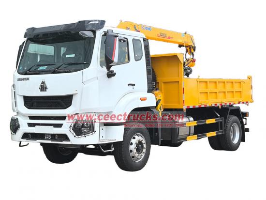 Sinotruk 6wheeler service truck crane