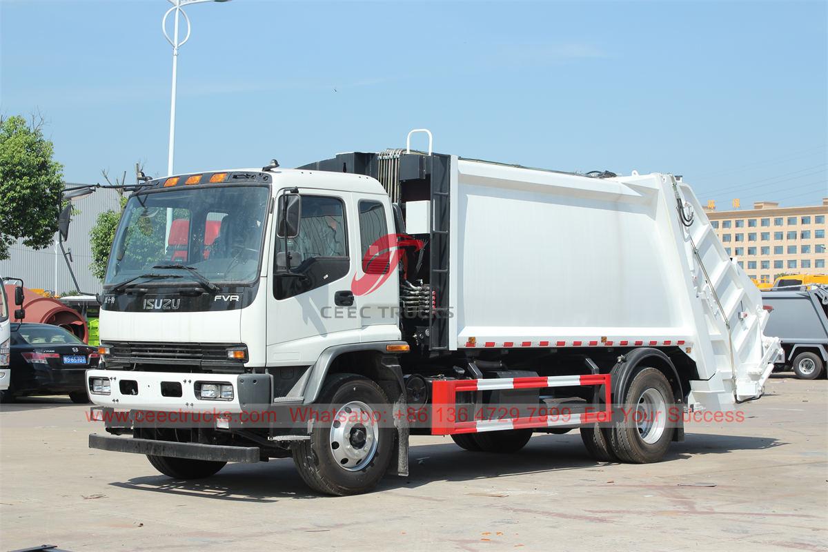 Филиппинге экспортталған ISUZU FVR 14 CBM қоқыс нығыздаушы жүк көлігі