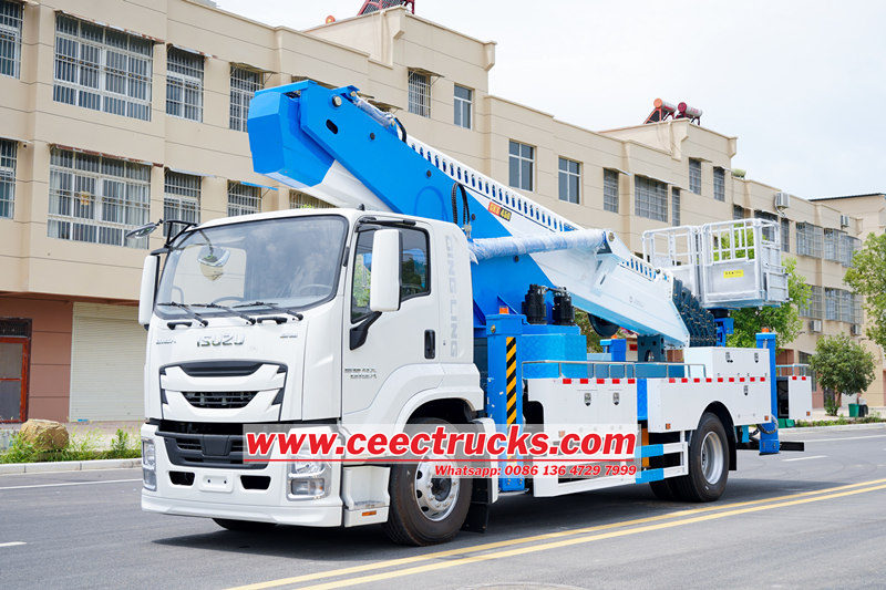 Isuzu GIGA 4HK1 қозғалтқышы 45 метр қауіпсіз әуе платформасы жүк көлігі